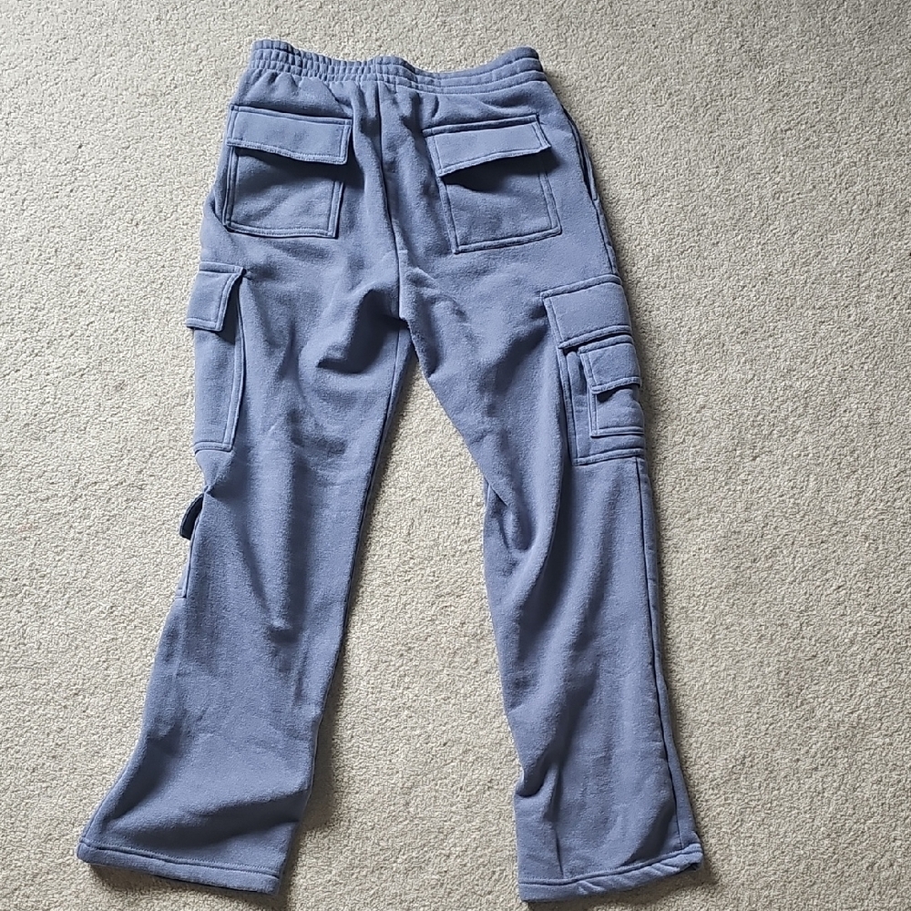 Womens Blue Cargo Fleece Pants